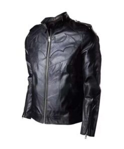 Batman Logo Begins Black Leather Jacket