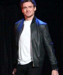 The Eternals Ikaris Black Leather Bomber Jacket