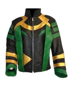 Thor Loki Green Leather Jacket