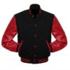 Black and Red Letterman Jacket