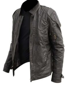 Men's Transformers Decepticon Shield Black Armor Leather Jacket