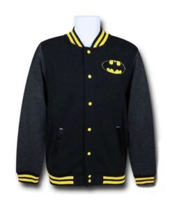 Batman Black Classic Logo Varsity Jacket