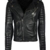 Women’s Boda Style Quilted Black Leather Biker Jacket