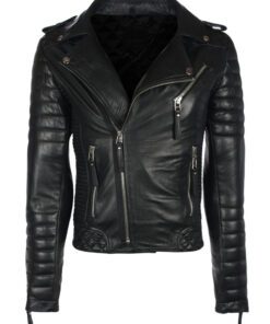 Men's Black Motorcycle Leather Jacket