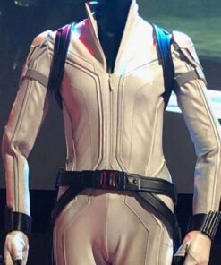 Black Widow White Leather Jacket