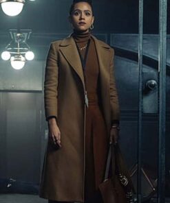 Alternative view of Army Of Thieves Nathalie Emmanuel Brown Coat