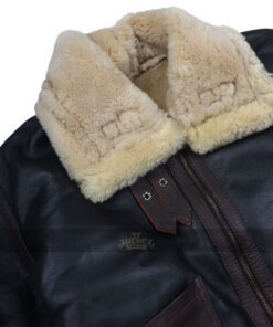 Mens Black Shearling B3 Flying Leather Jacket