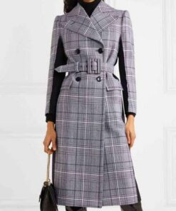 Younger Season 07 Liza Miller Checked Long Coat