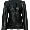 Black Long Sleeve Notched Collar Jacket