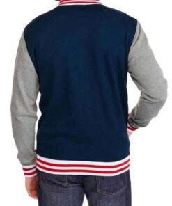 Alternative view of Captain America Blue Varsity Bomber Jacket