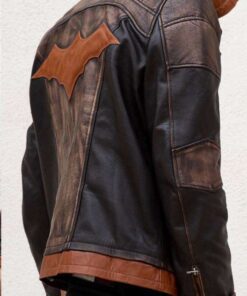Mens Brown Hood Leather Jacket