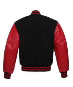 Black and Red Letterman Jacket