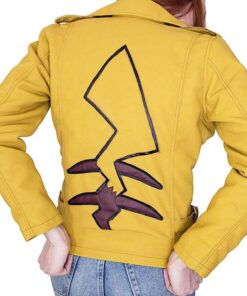 Pikachu Pokemon Yellow Leather Jacket