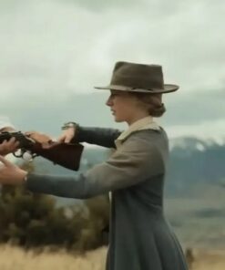 Murder at Yellowstone City Anna Camp Grey Trench Coat