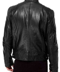 Alternative view of Avengers Endgame Steve Rogers Black Leather Jacket