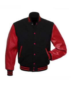Black and Red Letterman Jacket