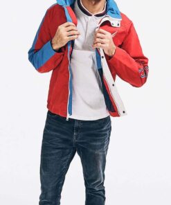 Mens Wear Red Windbreaker Jacket