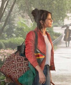 Alternative view of A Rainy Day In New York Selena Gomez Red Jacket