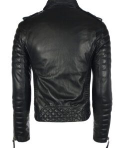 Alternative view of Men's Black Motorcycle Leather Jacket