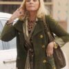 Filthy Rich Kim Cattrall Green Suede Coat