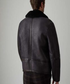 Alternative view of Men Black Aviator Leather Jacket