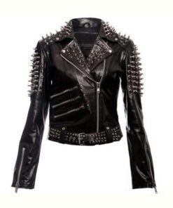 Black Spikes Studded Punk Jacket
