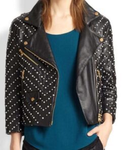 Black Studded Double Zipper Jacket
