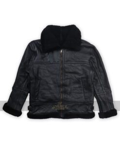 B3 Aviator Bomber Sheepskin Black Jacket