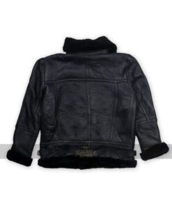 B3 Aviator Bomber Sheepskin Black Jacket