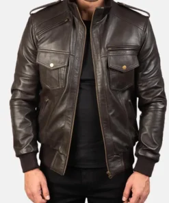 Agent Shadow Leather Jacket For Men