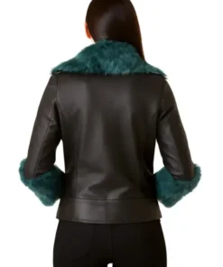 Women’s Shearling Aviator Green Fur Jacket