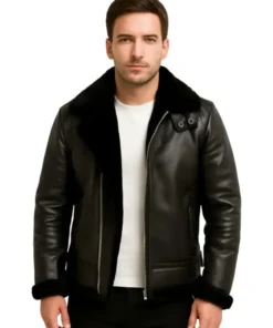 Men’s B-3 Shearling Leather Bomber Jacket