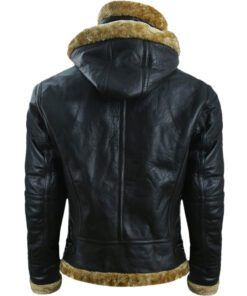 Alternative view of Mens Brown Sheepskin Shearling B3 Bomber Leather Jacket