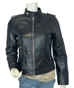 Batman Logo Begins Black Leather Jacket