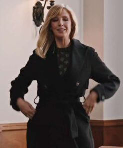 Alternative view of Yellowstone S04 Kelly Reilly Black Trench Coat