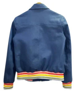 Bouchard Blue Leather Jacket