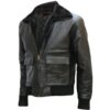 Black Brad Pitt Leather Jacket For Men