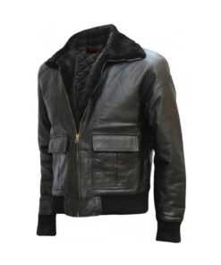 Black Brad Pitt Leather Jacket For Men