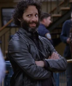 Brooklyn Nine-Nine Adrian Pimento Black Leather Jacket side pose