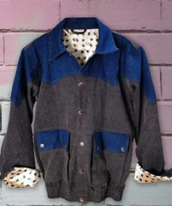 Marty McFly Jean Jacket with Folded Cuffs and Elastic Hemline