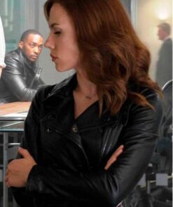 Alternative view of Captain America Civil War Scarlett Johansson Leather Jacket