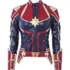 Captain Marvel Carol Danvers Red And Blue Leather Jacket