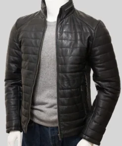 Casual Wear Mens Quilted Leather Jacket