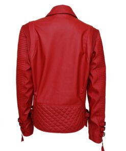 Alternative view of Woman Red Biker Leather Jacket