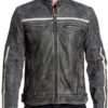 Distressed Men Biker Vintage Cafe Racer Leather Jacket