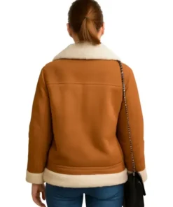 Elegant Karen Gillan Leather Jacket Coat