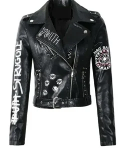 Eye Dare You Leather Jacket back