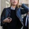 Fashion Model Martha Hunt Leather Jacket