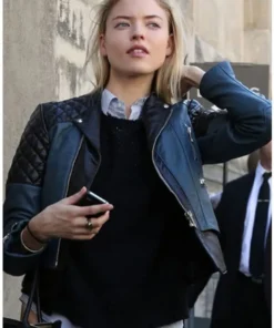 Fashion Model Martha Hunt Leather Jacket