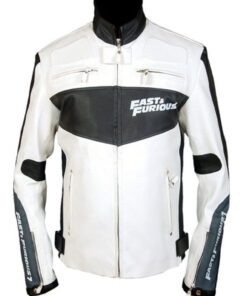 Fast and Furious 7 Vin Diesel White Biker Jacket